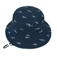 thumbnail image 3 of Ponceau Baby Sun Hat UPF 50+ Sun Protection Summer Beach Hat Cute Baby Bucket Hat Wide Brim Toddler Sun Hats for Boys Girls Navy Fish L, 3 of 6
