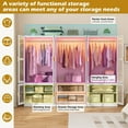 thumbnail image 2 of 6 Doors Armoire Wardrobe Closet with LED and Mirror, 71" H Freestanding Wooden Wardrobe Closet Cabinet for Bedroom w 2 Drawers,Wooden Clothing Storage Cabinet w Hanging Rod,Closets for Bedroom, 2 of 9