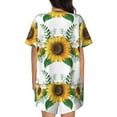 thumbnail image 3 of Kdxio Sunflowers Print Pajamas Sets for Women Short-Sleeved Pjs with Lounge Shorts Two Piece Sleepwear S-4XL, 3 of 8