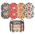 thumbnail image 1 of Anmrize Ensemble de 8 sous-Verres à Rayures, Dessous de Verre Carré, Ensemble de sous-Verres Absorbants, Décoration de Table, sous-Verre avec Support de Rangement, Ensemble de sous-Verres Carrés à Rayures avec Support, Tapis pour Gobelet Absorbant, F, 1 of 7