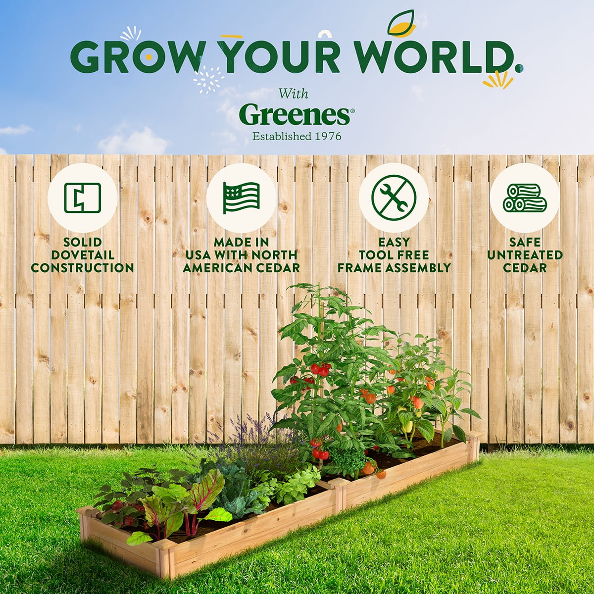 Greenes Fence 2' x 8' x 7" (3/4") Premium Cedar Raised Garden Bed