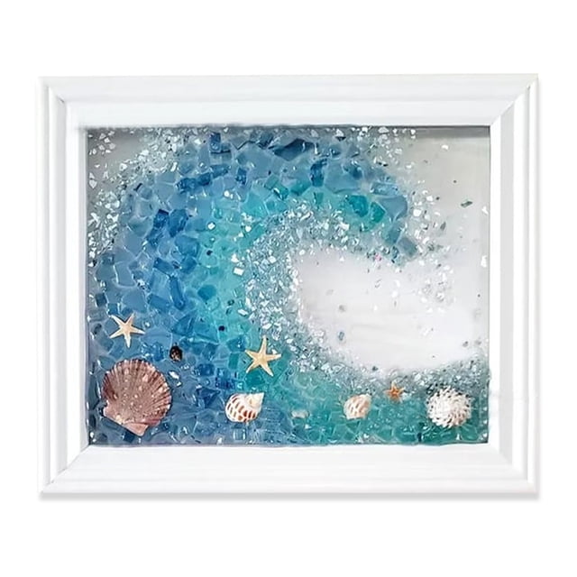 Kit Arte Playa Resina Marco Fotos Con Temática Mar Y Artesanía Cristal Kits Regalo DIY para Amigos
