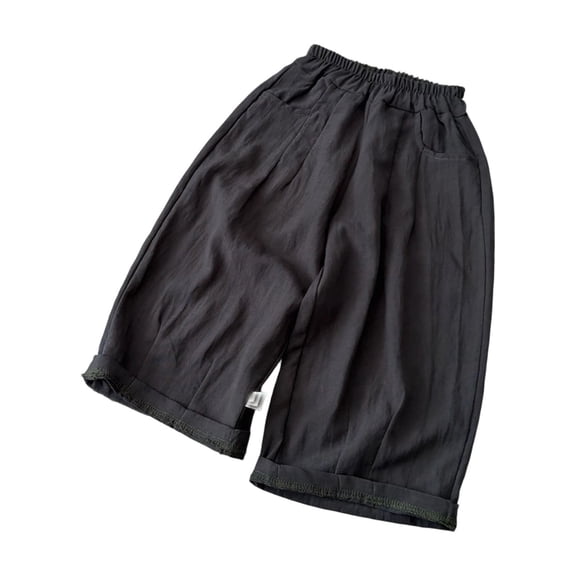 Kiijoy Infant Boys Linen Pants Summer Lightweight Pull On Wide Leg Pants, Sizes 12-24M