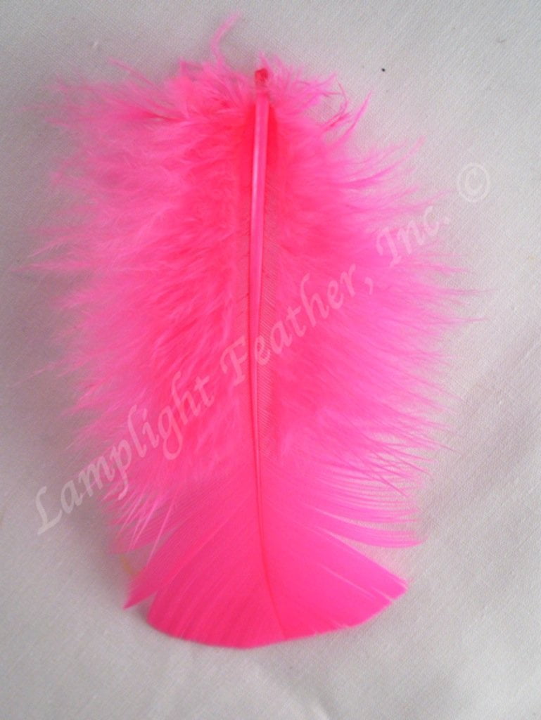Hot Pink Craft Feathers Turkey Plumage per one ounce package