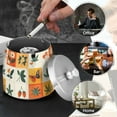 thumbnail image 4 of Yayeee Ashtray with Lid for Cigarette Smokeless Stainless Steel Home Ash Holder, Cartoon Plants, 4 of 7