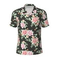 thumbnail image 2 of Daiia Rose Flowers Pattern Men’s Polo Shirts,Solid Deck Shirt,Classic Fit, Breathable Cotton Polo for Casual and Sport Wear-Large, 2 of 9