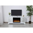 thumbnail image 3 of 60 in. mirrored TV stand with crystal fireplace insert in white, 3 of 11