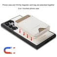 thumbnail image 3 of Decase Magnetic PU Leather Wallet Phone Case for Samsung Galaxy S22 Ultra, RFID Blocking, Mag-Safe Compatible, 2-in-1 Removable Card Holder,Shockproof Flip PU Leather Phone Cover,White, 3 of 9