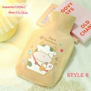 1000ML Capacity Cartoon Washable Warm Hot Water Bag for Winter or Pain Relief