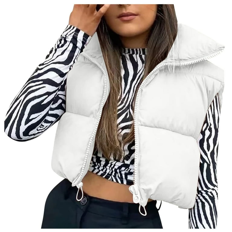 Sksloeg Womens Quilted Cropped Puffer Jacket Long Sleeve Sksloeg Womens Quilted Cropped Puffer Jacket Long Sleeve