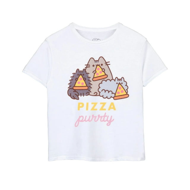 Pusheen T-Shirt à Manches Courtes Pizza Purrty pour Filles