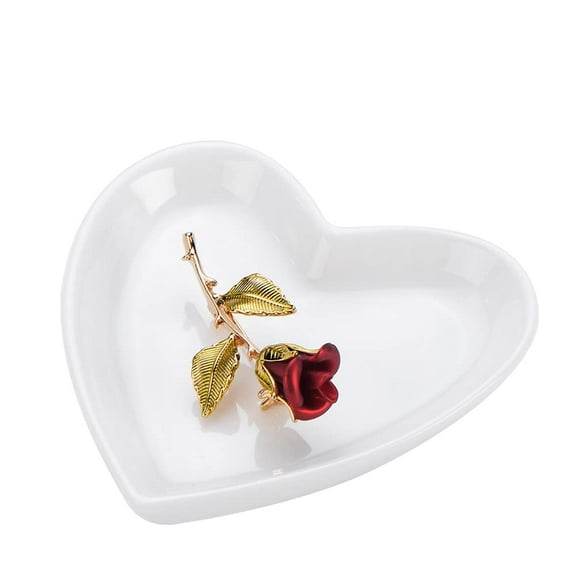 2PCS Lotus Leaf Shape Ring Holder Dish, Small Key Bowl, Ceramic Trinket Tray Jewelry Dish Organizing