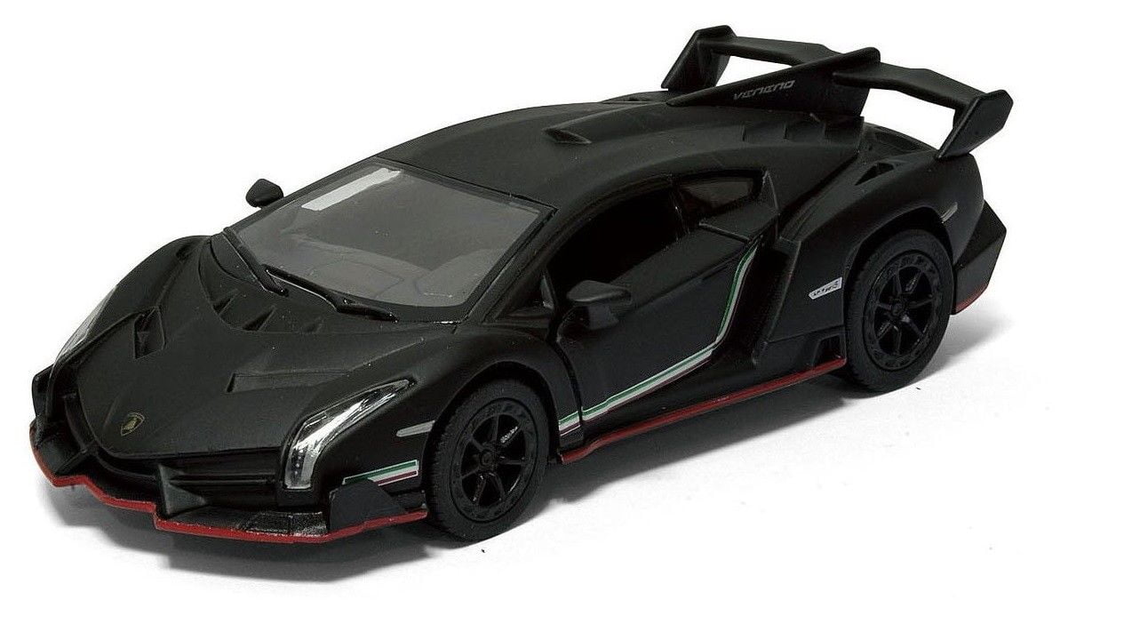 5" Kinsmart Matte Lamborghini Veneno Diecast Model Toy Car 1:36 Black