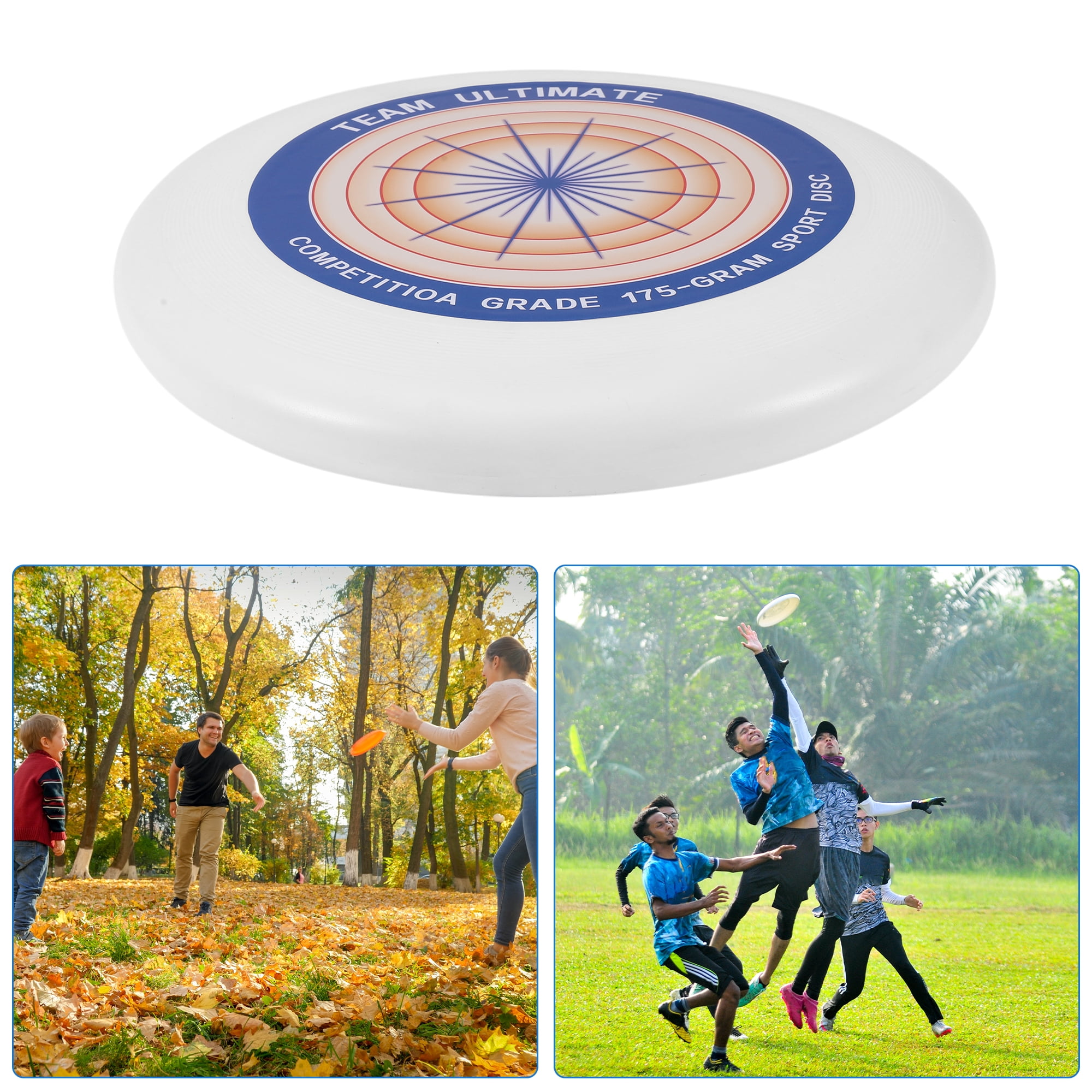 Unique Bargains Durable Round Flying Disc 10.63 Inch Diameter ["White, Red, Blue"]