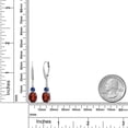 thumbnail image 6 of Gem Stone King 925 Sterling Silver Red Garnet and Blue Created Sapphire Dangle Earrings for Women with Lab Grown Diamond (4.78 Cttw, Oval 9X7MM), 6 of 6