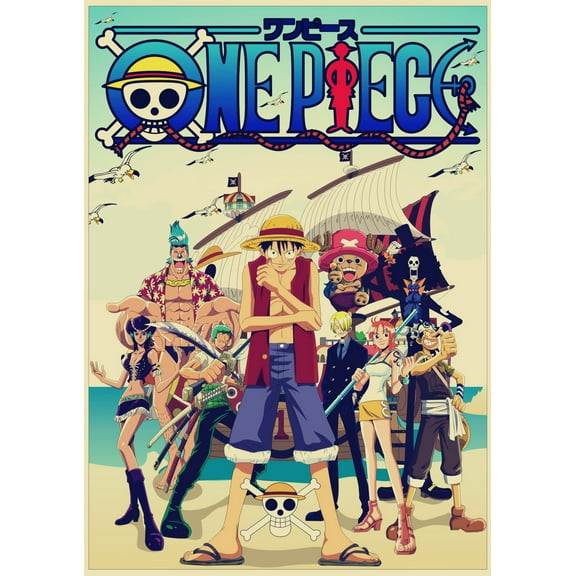 One Piece Poster Wall Poster, Anime Poster 11.8 X 16.5 In, Kraft Paper Retro Poster