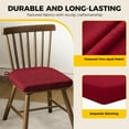 thumbnail image 3 of downluxe Indoor Chair Cushions for Dining Chairs, Soft and Comfortable Textured Foam Kitchen Chair Pads with Ties and Non-Slip Backing, 16" x 16" x 2", Red, 6 Pack, 3 of 7