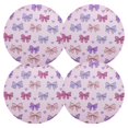 thumbnail image 2 of 15 Inch Round Grid Plate Mats Heat Non-Slip Resistant PVC Placemats for Kitchen Dining Table Decor Bows and Heart Pattern 4PCS, 2 of 5
