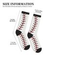 thumbnail image 3 of Men's White Baseball Novelty Athletic Socks Women's Digital Printing Funky Patterned Crew Socks, 3 of 7