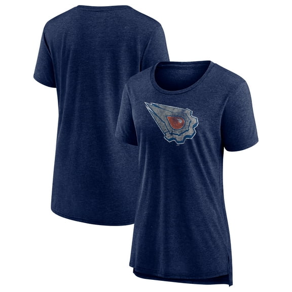 Women's  Navy Edmonton Oilers Slow Whistle Tri-Blend T-Shirt