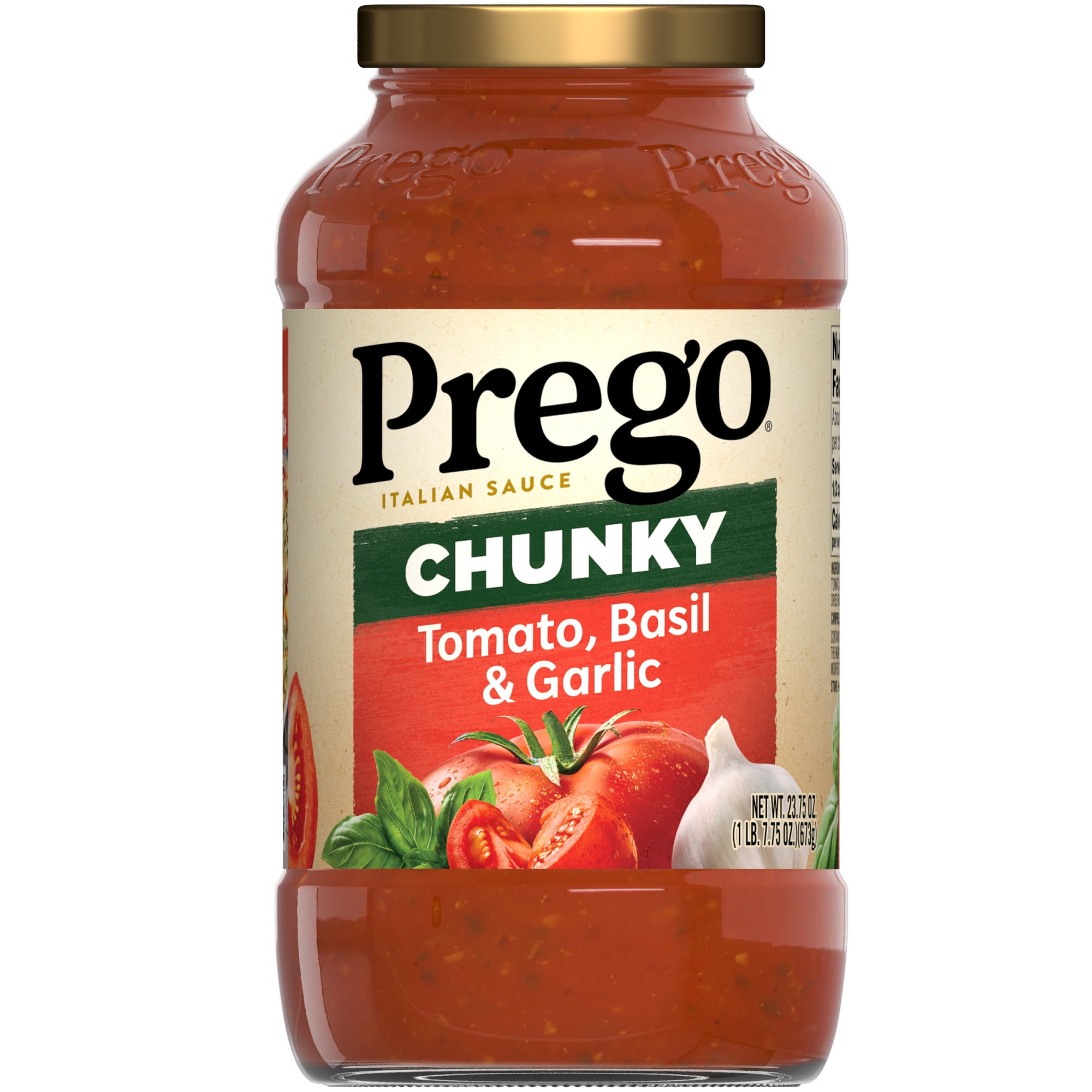 (2 pack) Prego Chunky Tomato, Basil and Garlic Pasta Sauce, 23.75 oz Jar