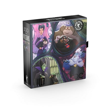 Ceaco Noir Select Disney Villains Pets 500-Piece Interlocking Jigsaw Puzzle for Adults Ages 14 