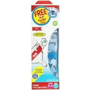 Angle View: NUK Trendline Bottle with Silicone Medium Flow Nipple, 0+ months, Elephants, 10 oz