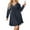 Dark Blue, variant on Weardear Women's Plus Size V Neck Long Sleeve Glitter Dress Ruffle Hem Dress for Club Cocktail Parties