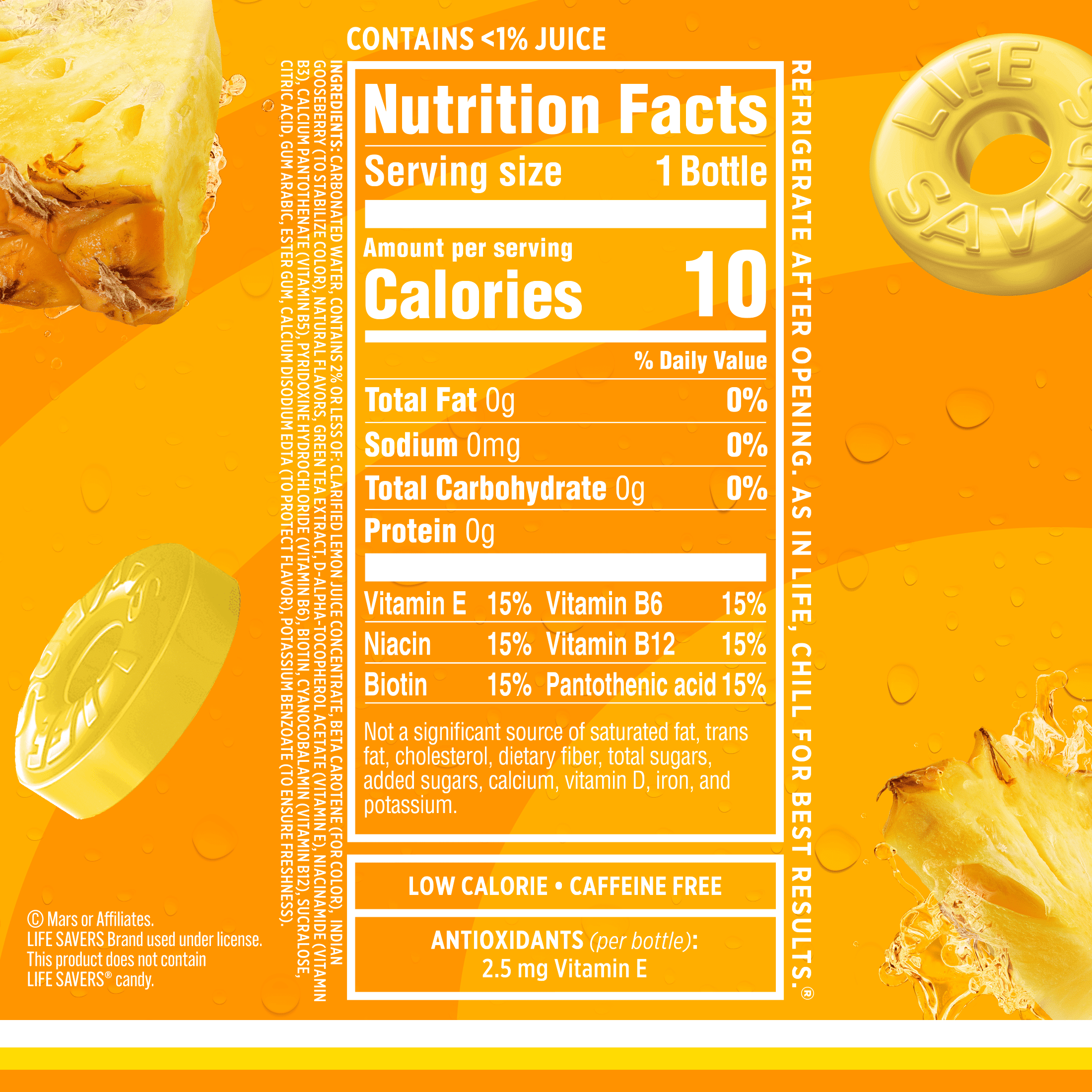 Sparkling Ice® Life Savers Pineapple 17oz bottle *Zero Sugar, Naturally Sourced Colors & Flavors*