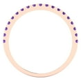 thumbnail image 5 of 0.57 ct Brilliant Round Cut Natural Amethyst 18K Rose Gold Stackable Band SZ 4, 5 of 6