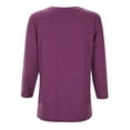 thumbnail image 5 of Women Blouses Rayon T Shirt Solid Womens Casual Tee for Women Toe Smocked Tops for Casual Fall Womens Blouses Lightweight Dress Shirts Lady Wear Nice Shirts Dark Long Sleeve Purple S, 5 of 8