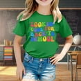 thumbnail image 2 of WEAIXIMIUNG T-Shirts de Sport pour Filles 10-12 Ans Rentrée Scolaire Imprimé Graphique Col Rond Manches Courtes T-Shirt Décontracté d'Été, 2 of 4