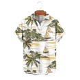 thumbnail image 7 of LODIENY Men's Hawaiian Shirt Funny Vintage Boho Floral Tropical Palm Tree Pattern Print Summer Beach Casual Short Sleeve Button Down Holiday Vacation Tees Tops Beige#01 XXXXL, 7 of 7