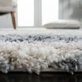 thumbnail image 5 of SAFAVIEH Fontana Data Abstract Shag Area Rug, Grey/Ivory, 6'7" x 9', 5 of 9