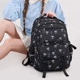 thumbnail image 5 of HJYCHN Bookbag for Girls Bow Print 3Pc Set Daypack with Lunch Bag Pencil Case Heart Zipper Pull Back to School Supplies for Kids Backpack for Boys Black, 5 of 9