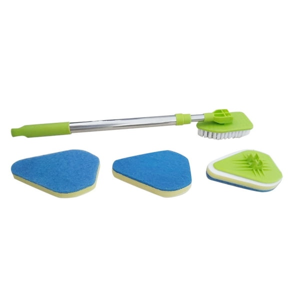 Long Handle Scrub Cleaning Brush Shower Cleaning Brush Retractable Multifunctional 180° Rotating Triangle Cleaning Mop