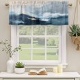 thumbnail image 2 of Blue Gray Oil Painting Curtain Valances for Windows, Kitchen Valance Window Treatments Panel 2 Pack, Modern Abstract Rod Pocket Short Curtains for Bathroom Bedroom 60 x 18 Inch, 2 of 8