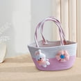 thumbnail image 5 of Stylish Easter Bunny Rope Woven Tote Bag Gift Basket For Women, 5 of 5