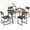 Brown, variant on Costway 5 Piece Dining Table Set Industrial Rectangular Kitchen Table with 4 Chairs Grey