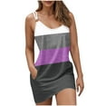 thumbnail image 1 of Robe Mini à Poches Color Block pour Femmes Été Plage Sans Manches Bretelles T-Shirt Décontracté Couverture de Plage 2025, 1 of 6