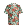 thumbnail image 3 of Xecao Rose Flowers print Hawaiian shirt - a stylish short-sleeve button-down for men, perfect for casual beach and tropical outings., 3 of 9