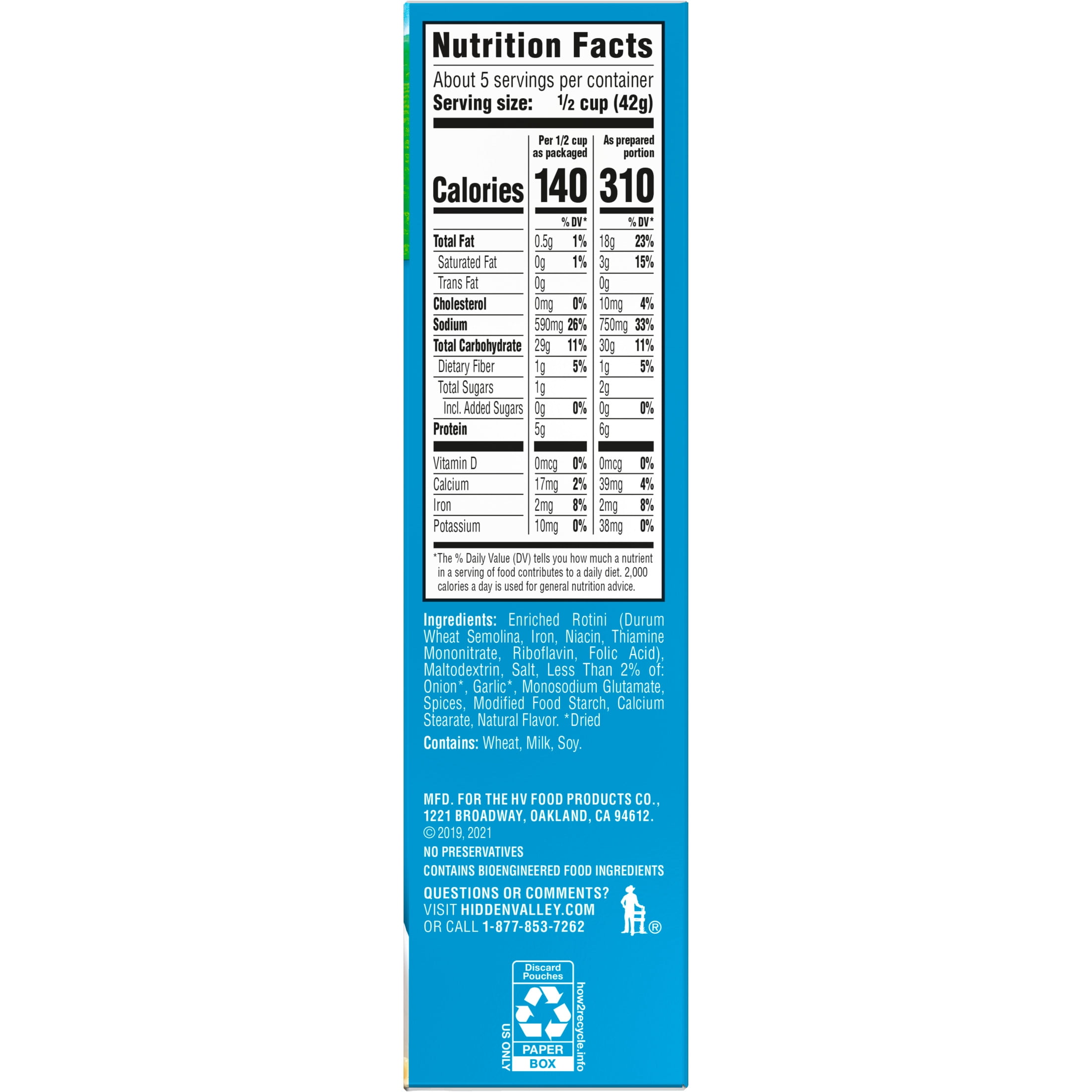 Hidden Valley Original Ranch Pasta Salad, 7.09 fl oz