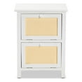 thumbnail image 3 of Baxton Studio Sariah Mid-Century Modern White Finished Wood and Rattan 2-Door Nightstand,Wholesale Interiors, 3 of 7