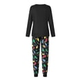 thumbnail image 6 of MIPREWUY Christmas Pajamas for Family Colorful String Lights Print Long Sleeve Tops + Pants Set Sleepwear Loungewear, 6 of 10