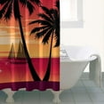 thumbnail image 5 of Tropical Beach Sunset Shower Curtain, Waterproof Bath Curtain 36x72 Inch, Boho Hawaiian Sunset Design, Premium Fade-Resistant Polyester Fabric with Metal Grommets, 5 of 5