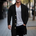 thumbnail image 2 of Men's Cable Knit Long Cardigan Button Front Shawl Collar Sweater Coat, 2 of 6