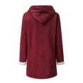 thumbnail image 4 of Munlar Leather Jackets-Winter Plus Size Solid Plus Velvet Long Sleeve Horn Buckle Pocket Overcoat White Lab Coat Clearance, 4 of 5