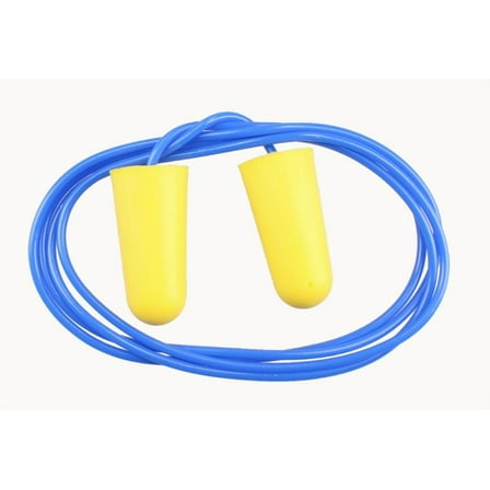 Surtek Ear Plugs with Cord Foam, Blue and Yellow