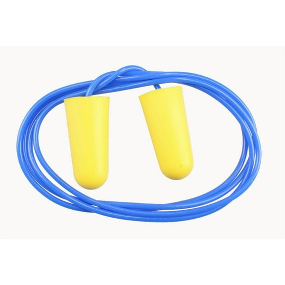 Surtek Ear Plugs with Cord Foam, Blue and Yellow