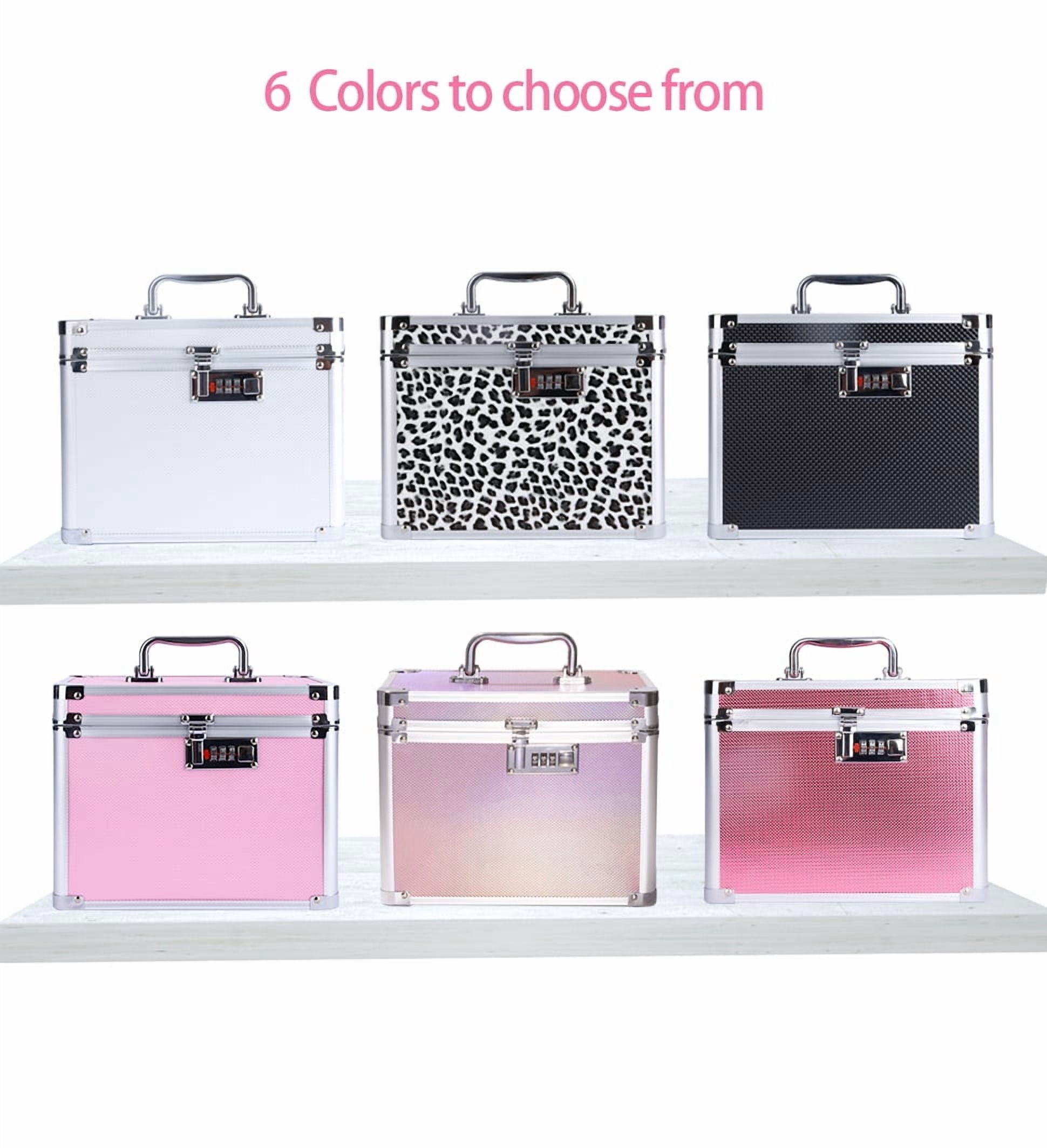 Trotianingyu Combination Lock Boxes Security Portable Medicine Storage Box for Documents,Money,Valuables Colorful Aurora